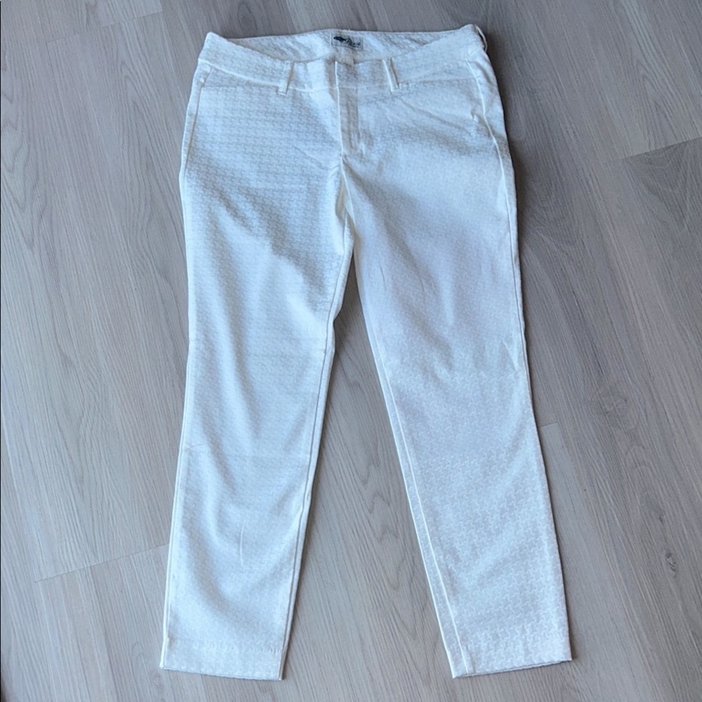 Old Navy Mid-Rise Pixie Jacquard Ankle Pants 10 NWOT Straight Leg Career Texture